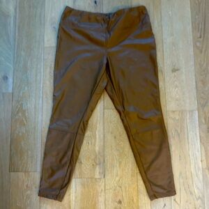 A New Day fleece lined camel pleather leggings size XL
